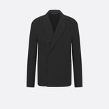 Oblique Jacket with Buttoned Strap and CD Icon Embroidery