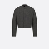 Cropped Jacket with Bomber Collar