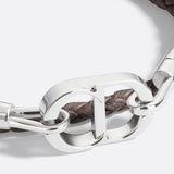CD Icon Woven Leather Double Bracelet