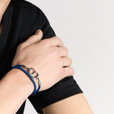 CD Icon Braided Leather Double Bracelet