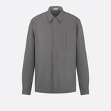 Zipped Shirt with CD Icon Embroidery