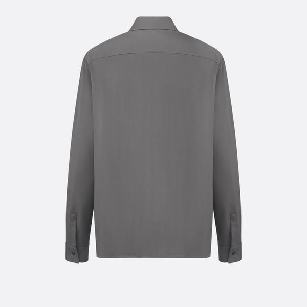 Zipped Shirt with CD Icon Embroidery