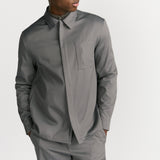 Zipped Shirt with CD Icon Embroidery