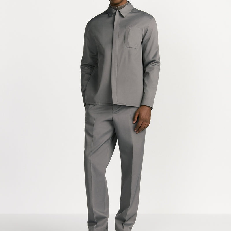 Zipped Shirt with CD Icon Embroidery