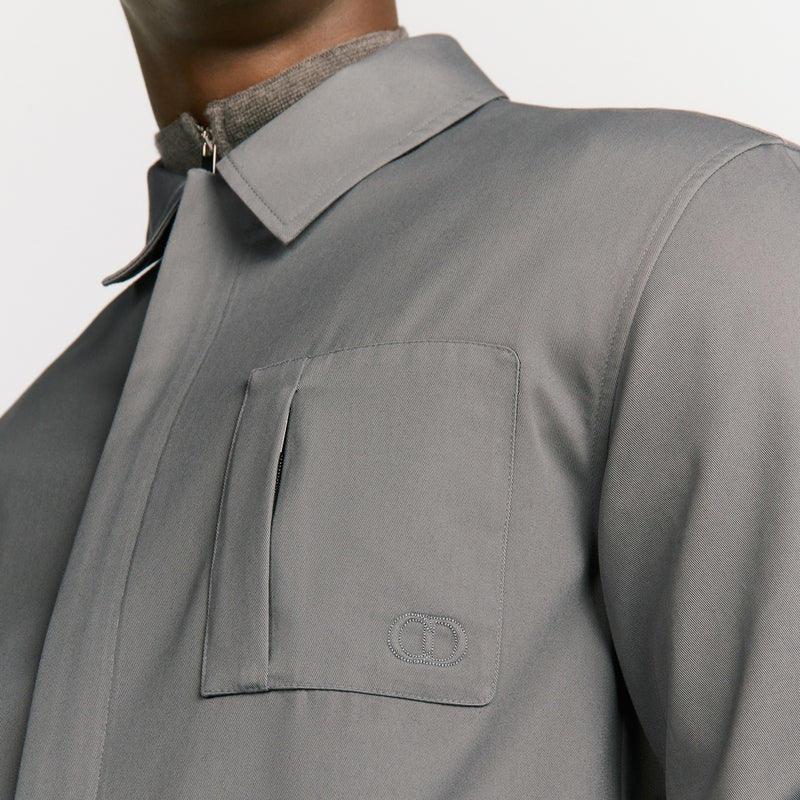 Zipped Shirt with CD Icon Embroidery