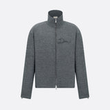 Zipped Shirt with Dior Ribbon Embroidery