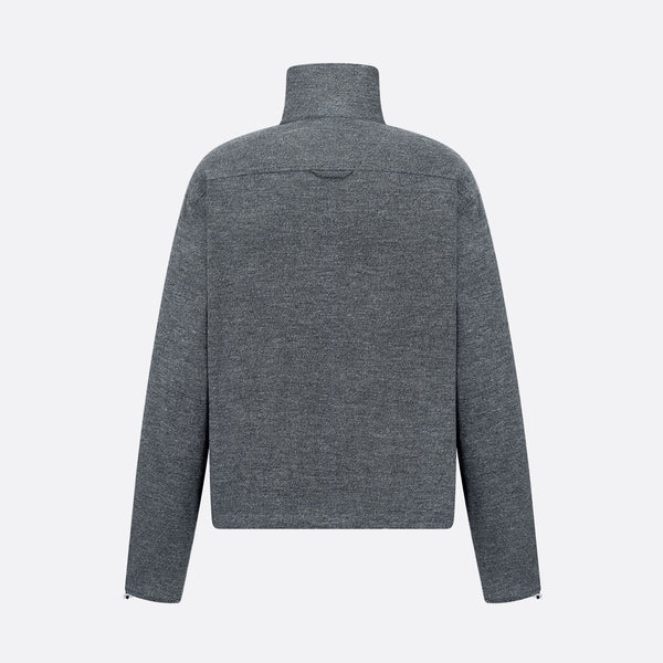 Zipped Shirt with Dior Ribbon Embroidery