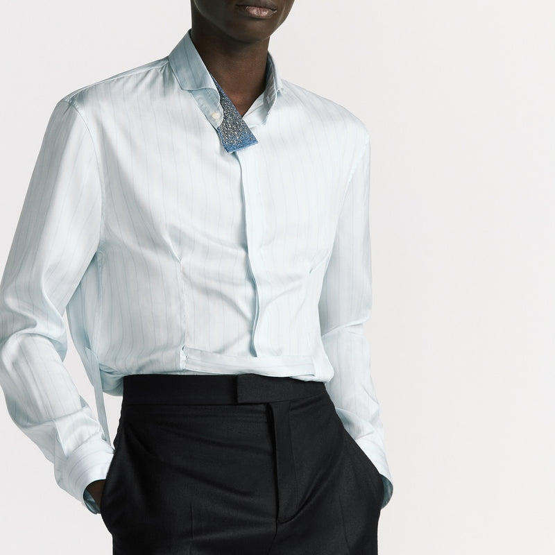 Shirt with Embroidered Micro Tie