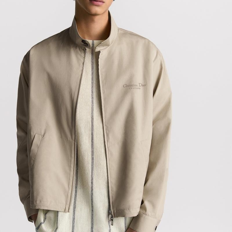 Zipped Shirt with Christian Dior Couture Embroidery