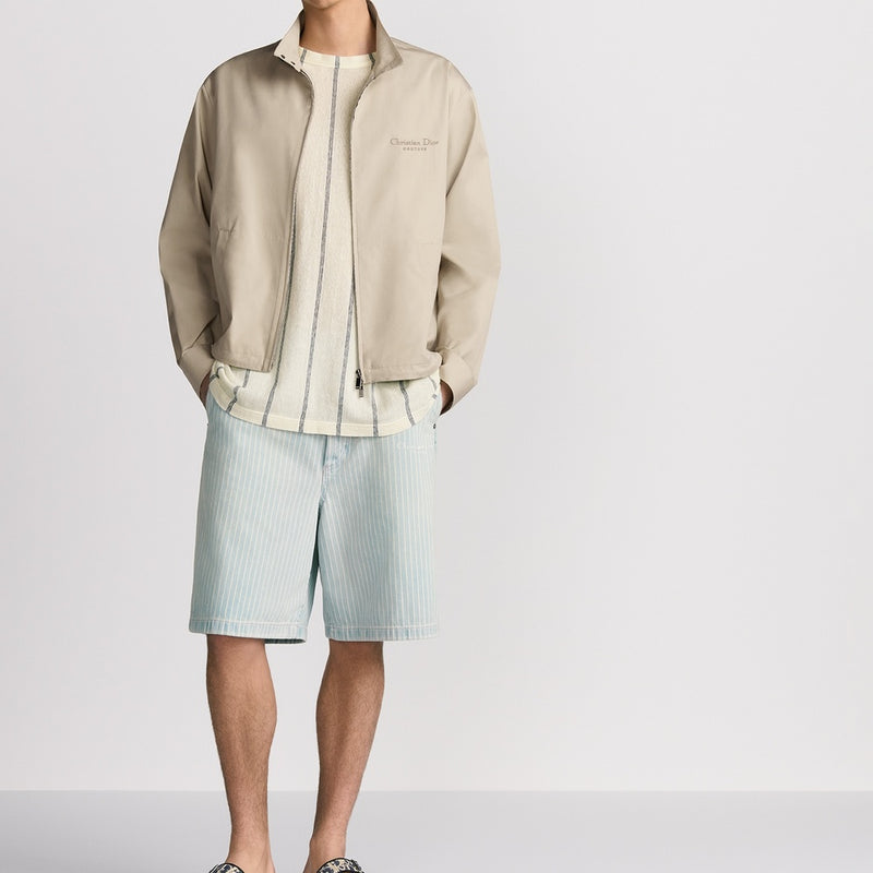 Zipped Shirt with Christian Dior Couture Embroidery