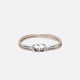CD Icon Woven Leather Double Bracelet