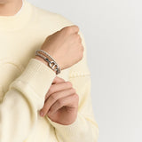 CD Icon Woven Leather Double Bracelet