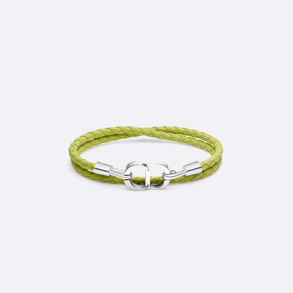 CD Icon Woven Leather Double Bracelet