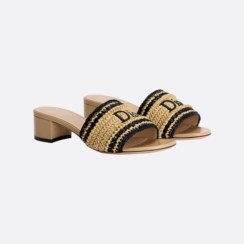 Dior Dioriviera Dior Woven Slide with Block Heel KCO702REF_S23T ...