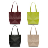 Medium Puzzle Fold tote in shiny calfskin