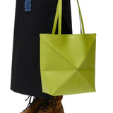 Medium Puzzle Fold tote in shiny calfskin