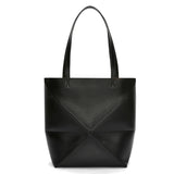 Medium Puzzle Fold tote in shiny calfskin