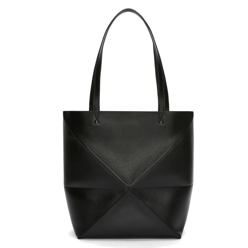 Medium Puzzle Fold tote in shiny calfskin