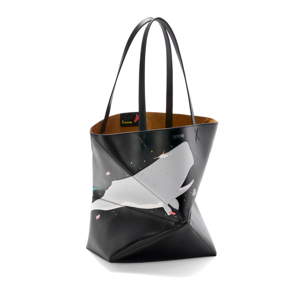 LOEWE Whale large Puzzle Fold tote in shiny calfskin
