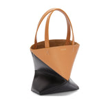 Mini Puzzle Fold Tote in shiny calfskin