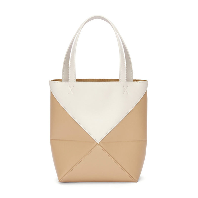 Mini Puzzle Fold Tote in shiny calfskin