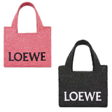 Mini LOEWE Font Tote in raffia