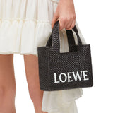 Mini LOEWE Font Tote in raffia