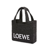 Mini LOEWE Font Tote in raffia