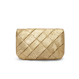 Mini Puffer Goya bag in pleated metallic leather