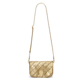 Mini Puffer Goya bag in pleated metallic leather