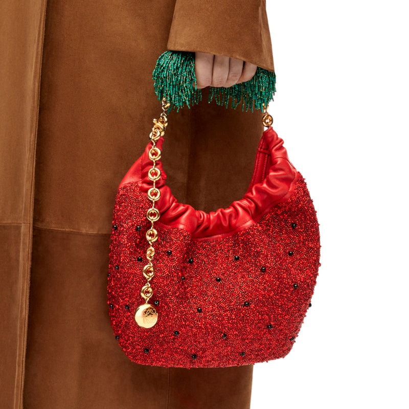 Mini Squeeze bag in beaded leather