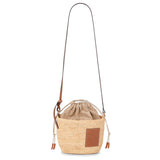 Pochette bag in raffia and calfskin