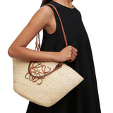 Medium Anagram Basket bag in iraca palm and calfskin