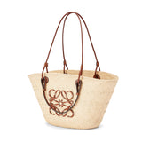 Medium Anagram Basket bag in iraca palm and calfskin