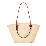 Medium Anagram Basket bag in iraca palm and calfskin