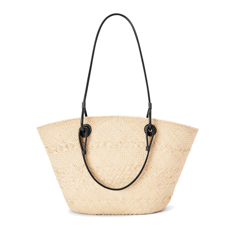 Medium Anagram Basket bag in iraca palm and calfskin