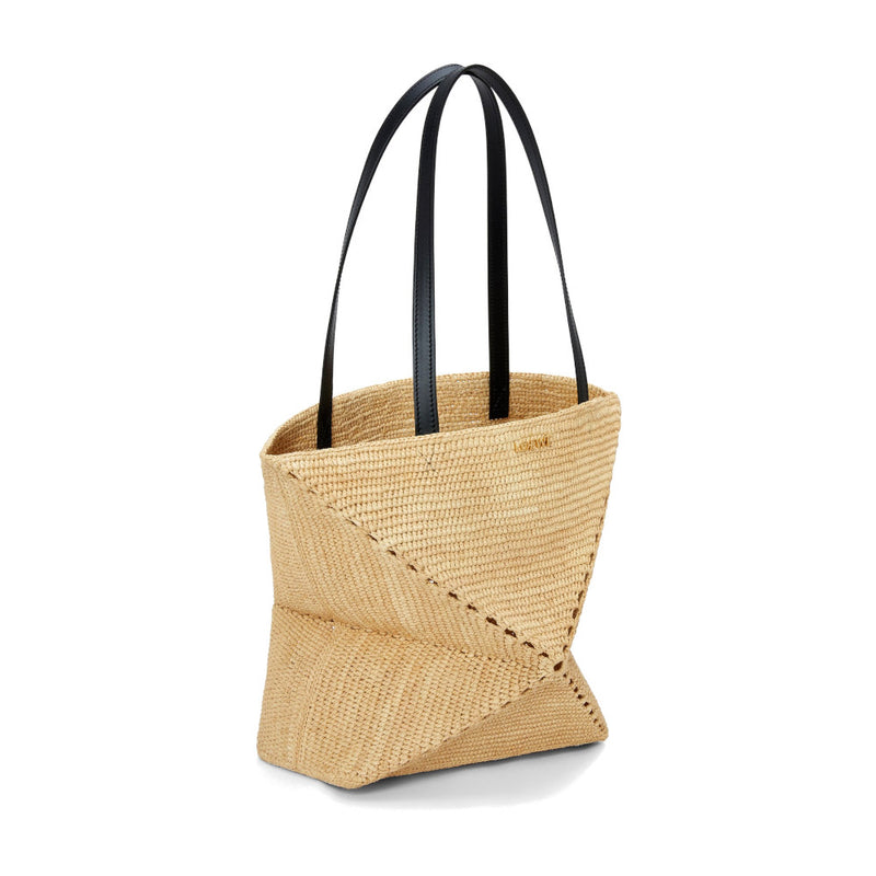 Puzzle Fold Tote in raffia