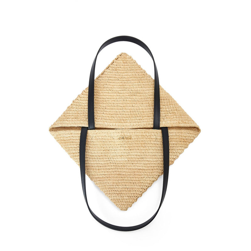 Puzzle Fold Tote in raffia