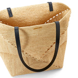 Puzzle Fold Tote in raffia