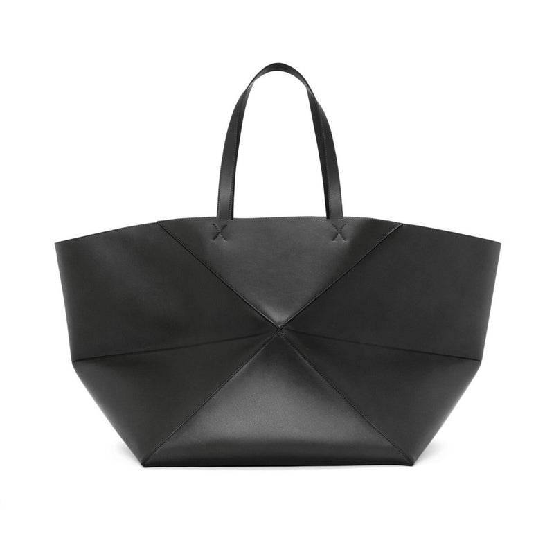 XXL Puzzle Fold Tote in shiny calfskin