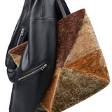 Large Puzzle Fold tote in shearling