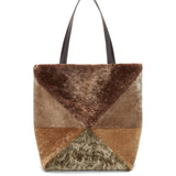 Large Puzzle Fold tote in shearling