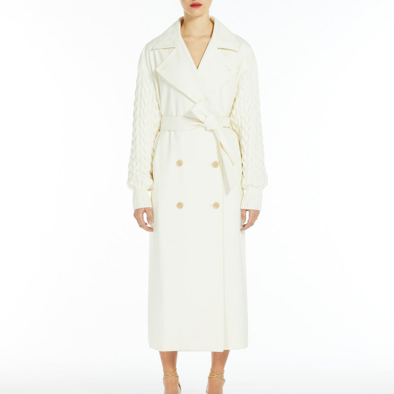 Water-repellent gabardine trench coat