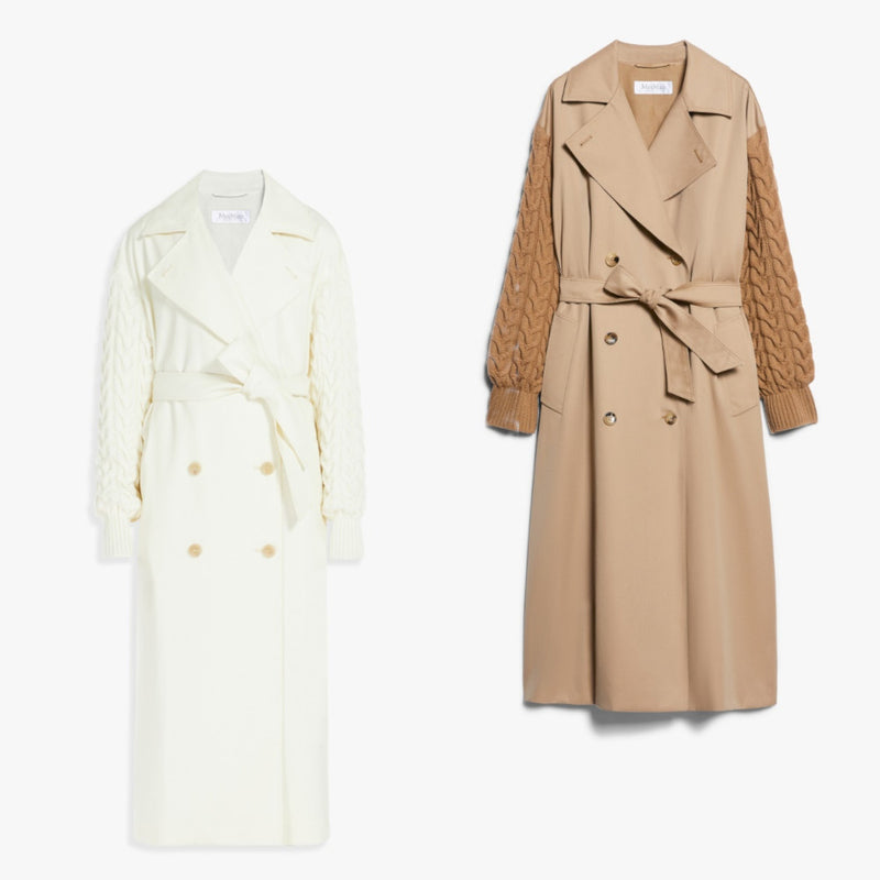 Water-repellent gabardine trench coat