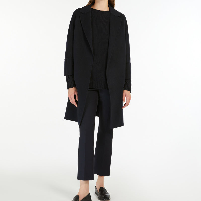 Double-faced short wool coat