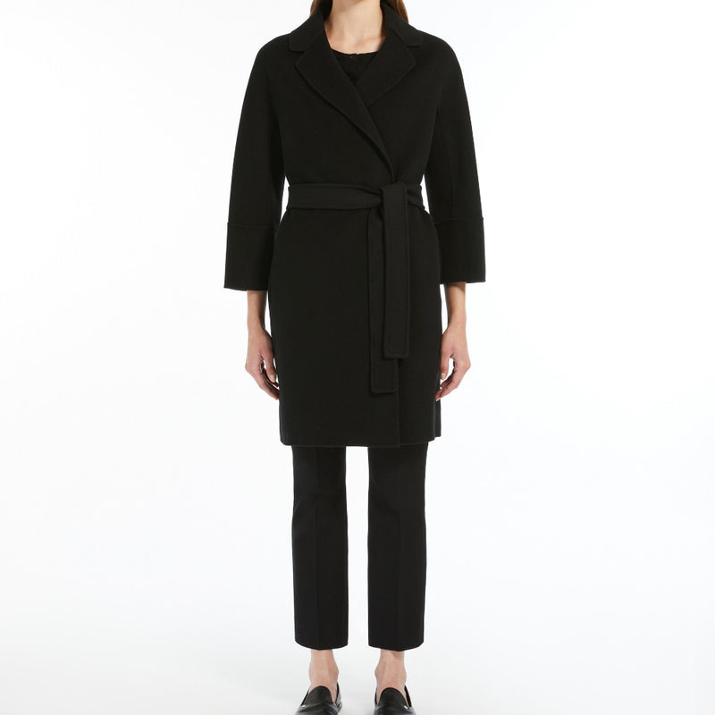 Double-faced short wool coat