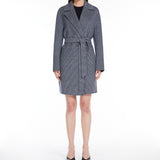 Patterned wool cardigan coat