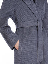 Patterned wool cardigan coat