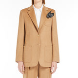 Single-breasted camel blazer