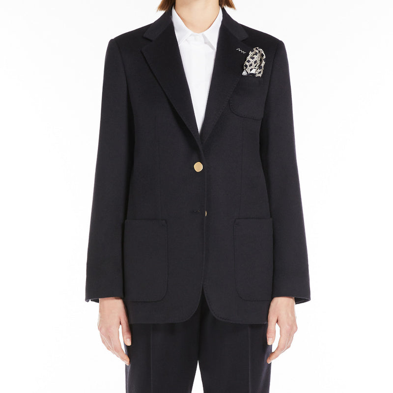 Single-breasted camel blazer